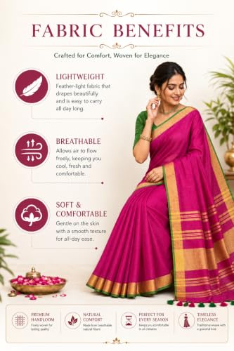 Image of HAIDER ALI AND SONS Grey Cotton Linen Saree for Women | Soft Linen Slub Blend Saree with Running Blouse Piece | Lightweight Handloom Style Saree | Office, Casual, Party & Festival Wear