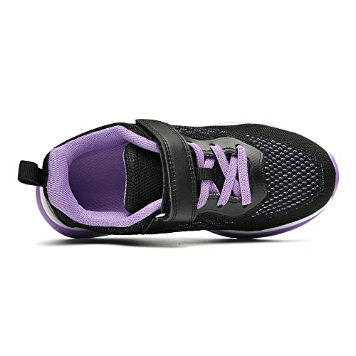 Sogonati Kids Air Running Shoes For Boys Girls Lightweight Breathable Slip On Tennis Sneakers Sports Athletic Walking Shoes Blackpurple Big Kids Size 4 #TOP2