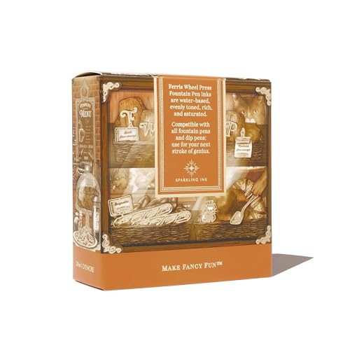 Ferris Wheel Press Fountain Pen Ink, Everyday Ink Collection, Browned and Buttered, Burnt goldenrod with gold shimmer, 38ml