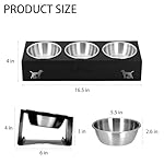 Elevated Cat Food Bowl,15°Tilted Stand Anti Vomiting Raised Cat Dishes for Food and Water,3 Stainless Steel Bowls,Non-Slip No Spill,Cats and Puppy - Image 4