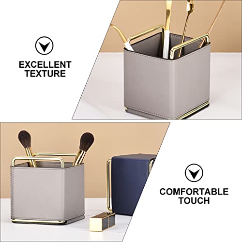 IMIKEYA Caneta De Couro Titular Escova Cosmética Escova Caddy TV Remoto Sundries Organizador Maquiag