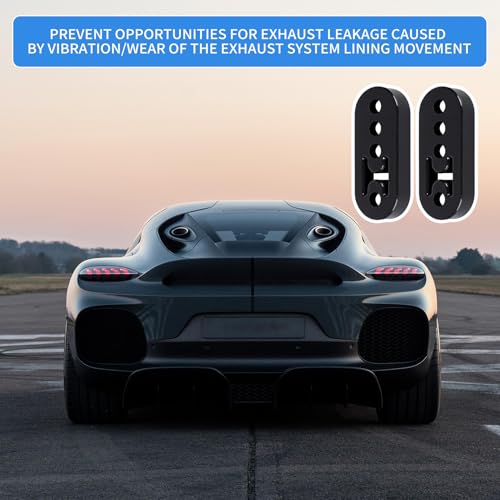 2 Pcs Exhaust Rubber Mount,Car Universal Hanger Pipe Bracket Hange Mounting Mounts Muffler Parts Vehicle Support Rear Rod New 4 Holes Heavy Silencer Exhaust Hangers,for Motorcycle Hangers (Black) - Image 6