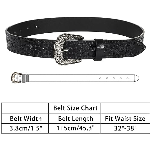 INOGIH Western-Cowboy-Leather-Belts-for-Women-and-Men - Cowgirl Bohemian Style Turquoise Belt Buckles for Jeans Pants3