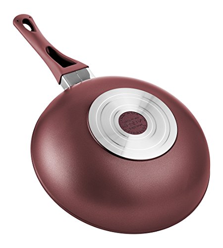Saflon Titanium Nonstick 5 Piece Wok And Fry Pan Set 4Mm Forged Aluminum With Pfoa Free Scratch-Resistant Coating From England, Dishwasher Safe (Red) #TOP4