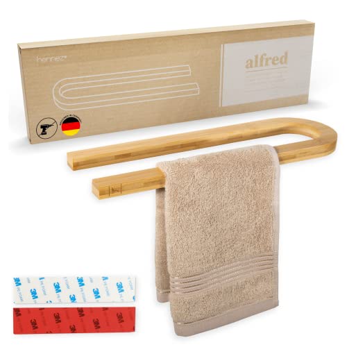 Hennez® Porte-Serviettes Mural en Bambou Sans Perçage pour Salle de Bain