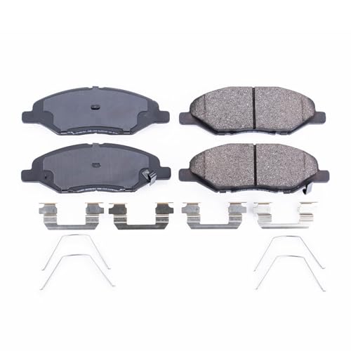 Image of PowerStop Front Brake Pads for Nissan Versa 2009-11 - Z17 Ceramic Brake Pads with Installation Hardware, 17-1345