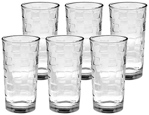 Amazon Brand - Solimo Eden Juice Glass Set, 260ml, Set of 6, Transparent