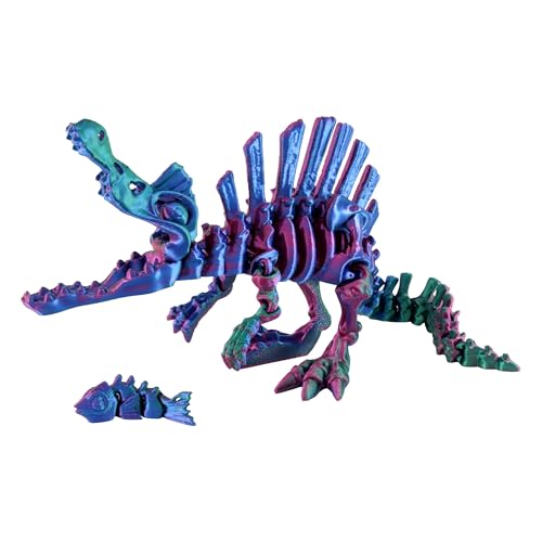 PowerTRC 3D Printed Skeleton Spinosaurus – Prehistoric Collectible Articulating Dinosaur 3D Figurine Desk Decoration for Teens and Adults, Made in USA