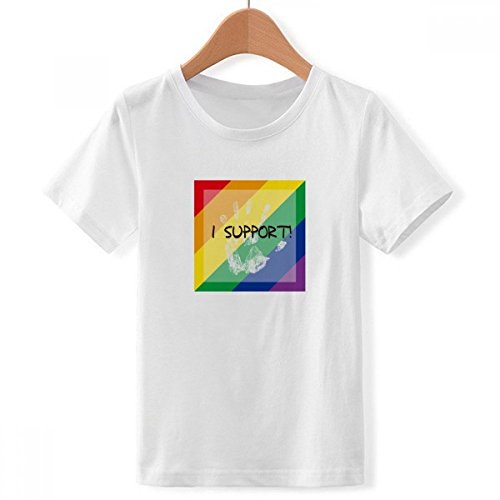 T-shirt LGBT rainbow flag blanc ras du cou pour garcon en coton confortable
