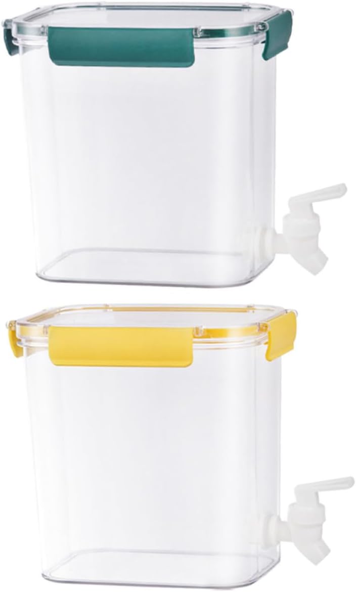 2pcs Functional Liquid Dispenser Beverage Container for Fridge Stylish Drink Dispenser for Juice and Parties Easy to Clean