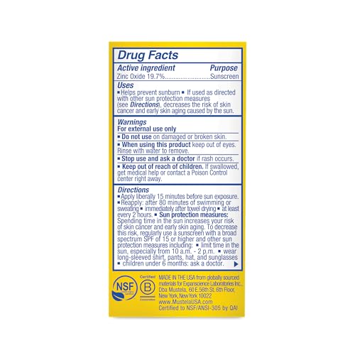 Mustela Baby Mineral Sunscreen Stick SPF 50 Broad Spectrum - Face & Body Sun Stick with 70% Organic Ingredients - Ultra Sheer, Water Resistant & Fragrance-Free - 0.6 oz (Pack of 1) - Thumbnail 4