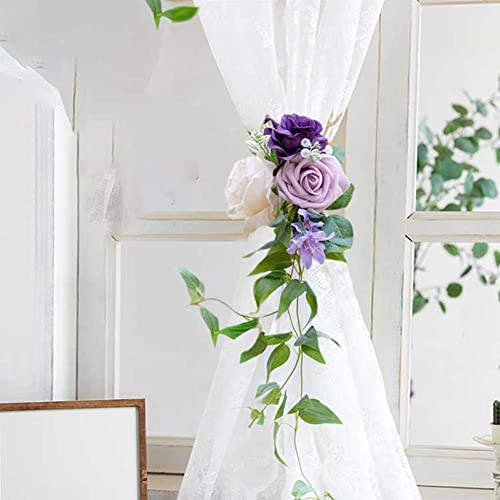 Cortinas de moda tiebacks florales para renovar la luz de tu salón con sobriedad 5