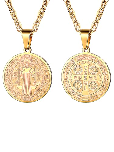 PROSTEEL Medalla San Benito Nursia Cruz Abad, Colgante San B...