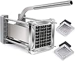 French Fry Cutter, Sopito Professional Potato Cutter Stainless Steel with 1/2-Inch and 3/8-Inch Blade Great for Potatoes Carrots Cucumbers