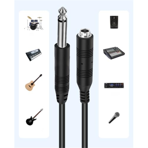 Cable de audio 6.35 mm macho a hembra de extensión para teclado y altavoz 4