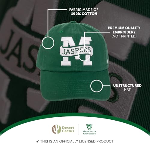 Gorra bordada Manhattan College ajustable color verde miniatura 3
