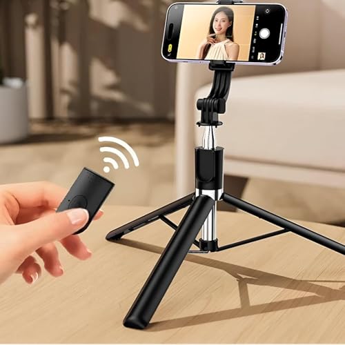 Image of Selfie Stick with Mini LED Fill Light, Multifunction Aluminium Selfie Stick for Vlogging, GoPro, Photography & Videography - Portable and Adjustable