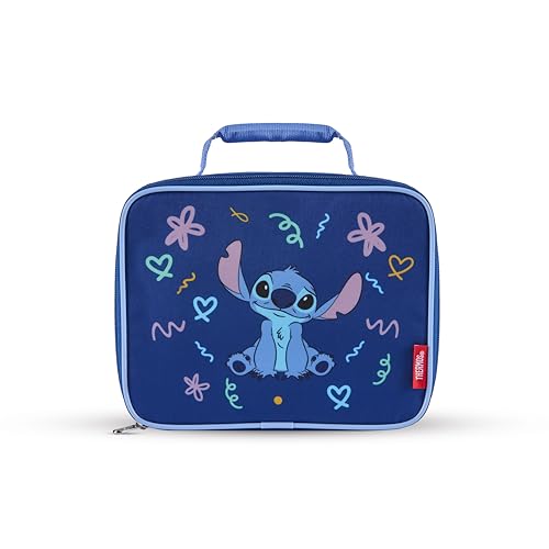Thermos Disneys Stitch Kids Insulated Lunch Bag BPA Free Thermal Lunch Box for School Packed Lunch Leakproof Wipe Clean Durable Cool Bag with Padded Carry Handle for Boys & Girls