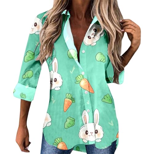 Blusa con lentejuelas para mujer, cuello en V, brillante, holgada, de manga larga, para vacaciones, fiesta de noche, camisa brillante para niños, manga larga 152, verde, XL