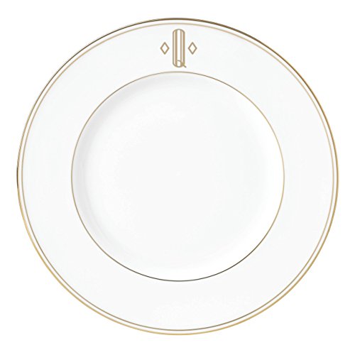 Lenox Federal Gold Block Monogram Dinnerware Accent Plate, Q