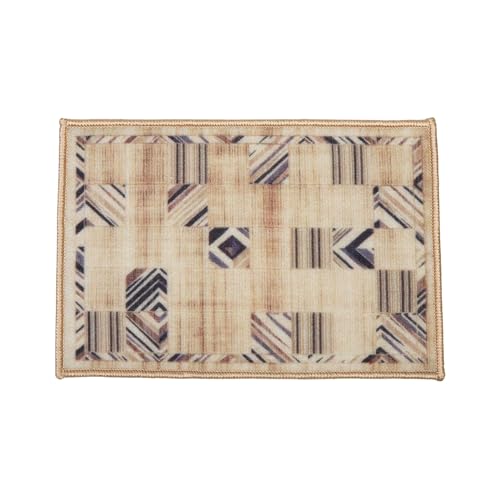 Image of HUES & SHADES Coir Door Mat for Outdoor Entrance - [37 x 57 cm] | Natural Coconut Fiber Brush Mat for Shoes Cleaning, Heavy Duty Non-Slip Doormat for Front Porch, Patio, Entryway (Earthy Patchwork)