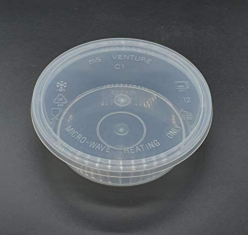 GSL 25 x Round 8oz Plastic Storage Containers, Baby Food - 100% BPA Free.