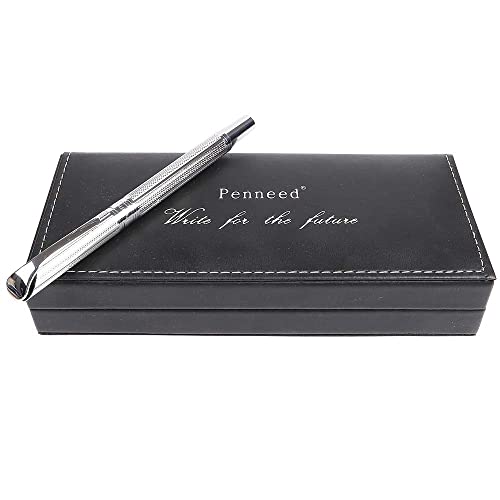 Penneed Rollerball Pen Gift Set For Men Women Executive Home Office Use, With Gift Box Refillable 0.7Mm Black Ink G5(Elegant Sliver) #TOP5