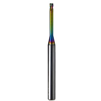 0.1mm Mill Dia 2 Flute Long Reach Neck Metric Micro Solid Carbide Coating Square End Mill Cutter Deep Cavity Milling for Aluminum Brass Bronze Alloys
