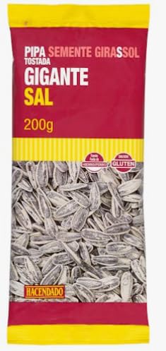 Hacendado Graines de Tournesol Géantes Grillées et Salées, Sans Conservateurs, 200g PACK6, Naturel, Conservation à Température Ambiante
