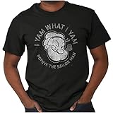 Popeye Sailor Man Quote What I Yam Graphic T Shirt Men or Women Black