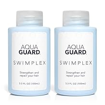 قناع الشعر AQUA GUARD SwimPlex | يعكس الضرر الناتج عن المواد الكيميائية والمعادن الموجودة في الماء | صنع في كاليفورنيا | خالٍ من البارابين والفثالات والغلوتين | عبوة من قطعتين سعة 3.3 أونصة