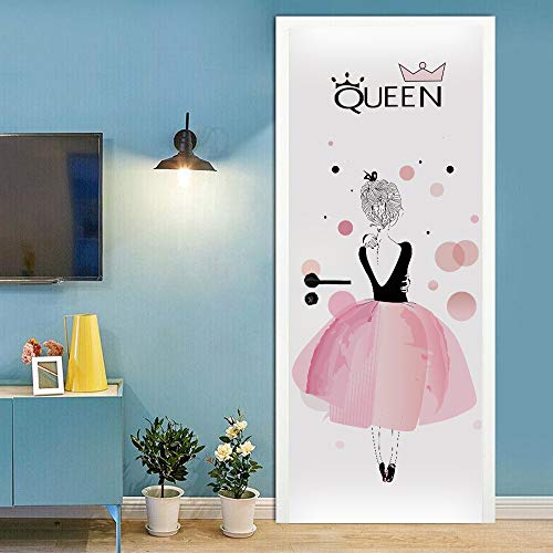 Papier peint peintures autocollant pour masquer les défauts d'une porte intérieure usée - 2