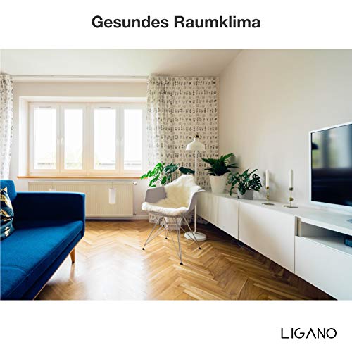 Ligano Heizkörper Luftbefeuchter mit Blumen- Motiv- Keramik Wasserverdunster für die Heizung- 3 Stück Weiß-3