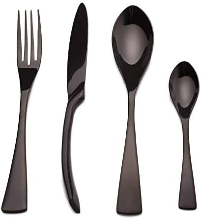 Apriling 4-Piece Stainless Steel Flatware Set Including Steak Fork Spoons Knife Tableware