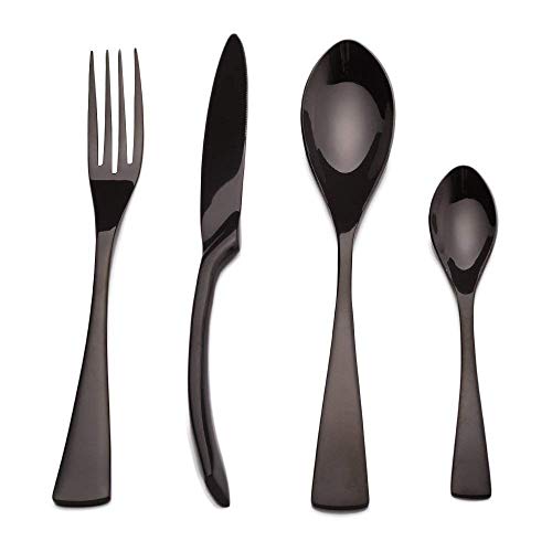 Apriling 4-Piece Stainless Steel Flatware Set Including Steak Fork Spoons Knife Tableware