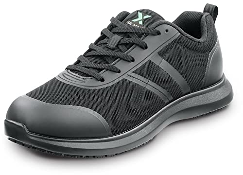 SR Max Aiken, Men's, Black, Athletic Style, MaxTrax Slip Resistant, Soft Toe Work Shoe (9.0 EW)