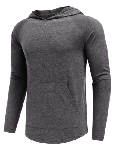 PINSPARK Men's Lightweight Workout Hoodies Pullove...