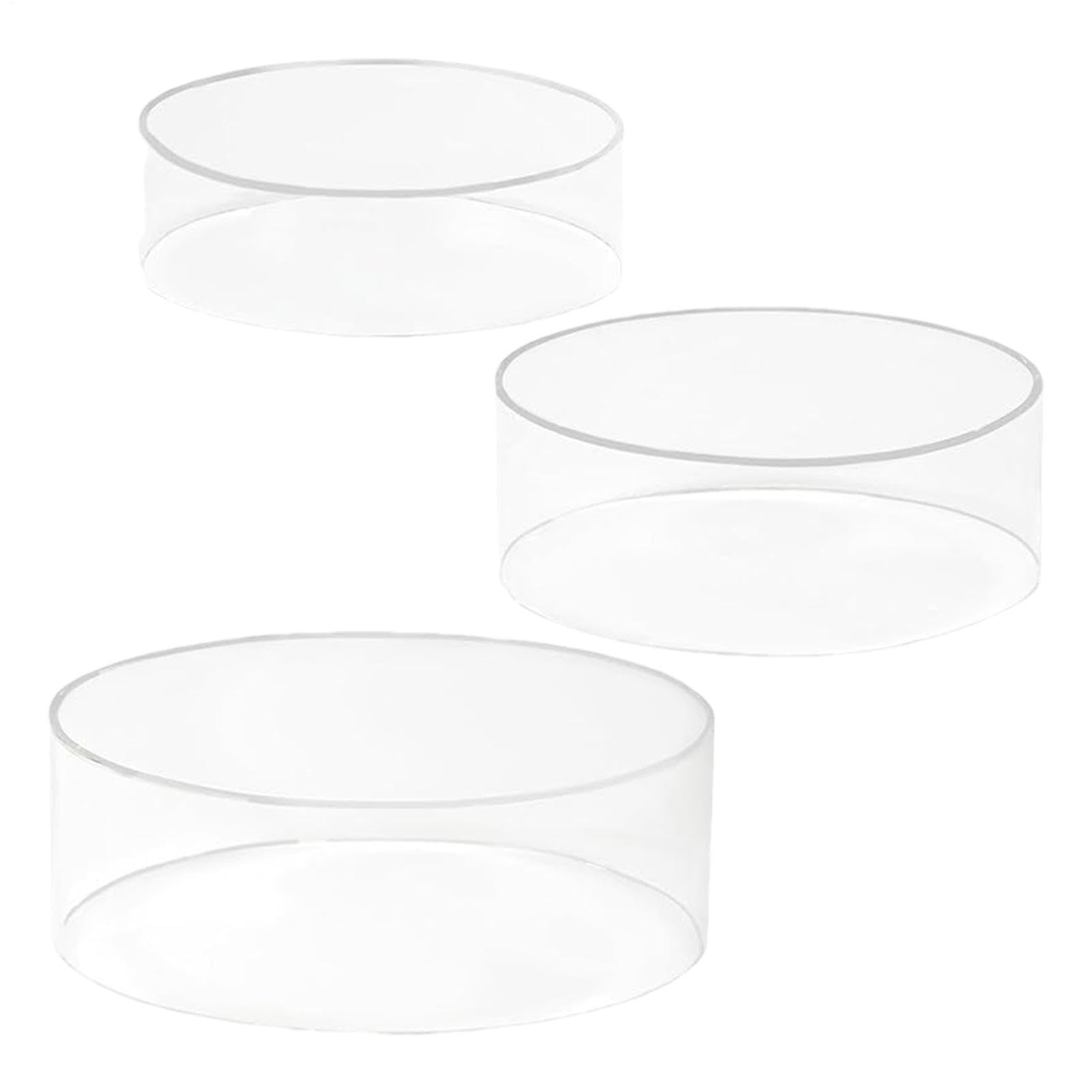 Présentoirs en acrylique cylindriques transparents, kit de table 3 pièces pour exposition