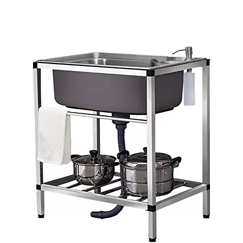 Évier utilitaire d'extérieur en acier inoxydable 304 autoportant pour garage et cuisine
