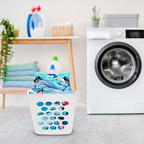 Sedlav Plastic Laundry Basket, White, Flexible Hamper, Ideal For Laundry Room, Organizer, Storage, Closet, Dorm, Easy-To-Carry Handles, Easy Lift Comfort #TOP1