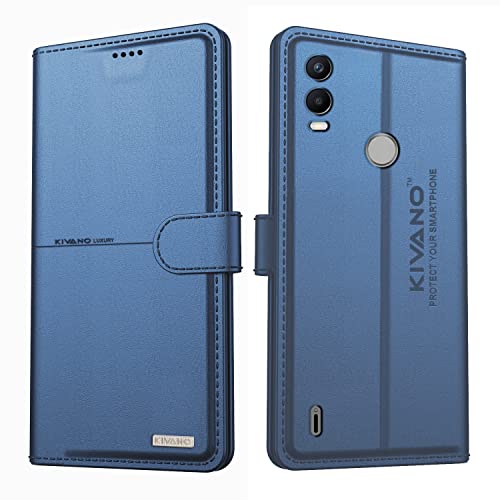 Image of KIVANO Nokia C21 Plus Flip Cover | Leather Finish | Inside Pockets & Inbuilt Stand | Shockproof Wallet Style Magnetic Closure Back Cover Case