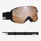 Salomon, Xview Access, Unisex-Skibrille, Schwarz-Weiß/Universal Tonic Orange, L40518600