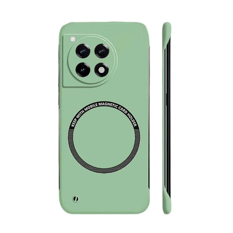 Image of MILLION CASES Back Cover Case for OnePlus 13R Shockproof Protective Magna Guard Borderless Magnetic Case for Men & Boys(Green)