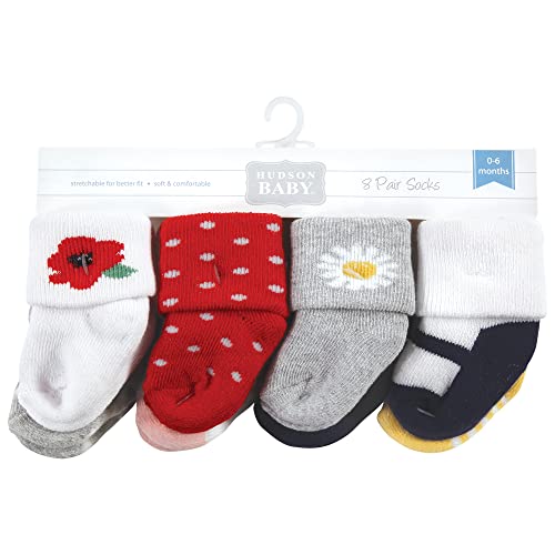 Image of Hudson Baby Baby 8-pack Cotton Rich Newborn and Terry Socks