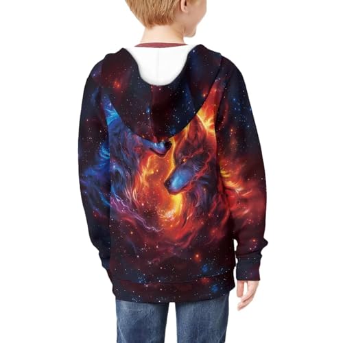 Image of Unisex Zipper Sweatshirt Boys Girls Hooded with 2 Pocket Pullover Hoodies for 6-16Y Kids