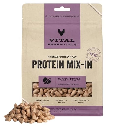 Vital Essentials Freeze Dried Raw Dog Food Topper, Turkey Mini Nibs Topper for Dogs | High Protein, Low Carb, Grain Free, Dry Dog Food Topper | 6 oz