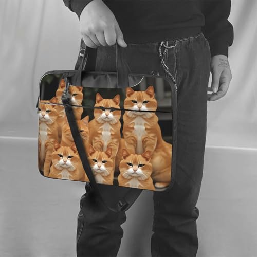 Maletín para portátil 13 pulgadas Orange Cats para hombre y mujer miniatura 2