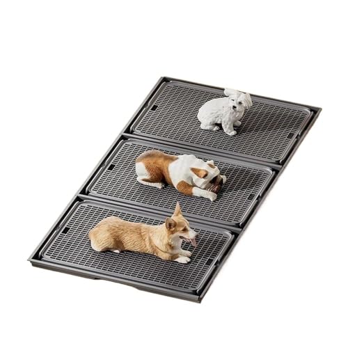 Bac à litière 2 en 1 chien et chat gris clair à grille