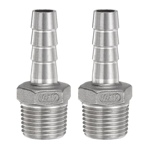 QUARKZMAN 2Pcs Inox Acier Tuyau Cannelé Raccord 0,5