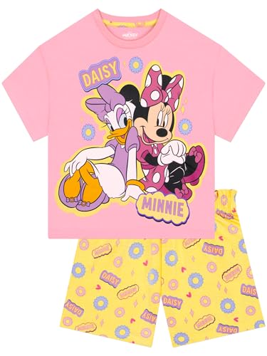 Disney Minnie Mouse Pyjama Mädchen mit Minnie & Daisy Pijamas Kinder Set kurzer Sommer-Baumwoll-Schlafanzug Mädchen 98